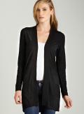 August Silk Shawl collar cardigan in black