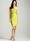 Carmen Marc Valvo Strapless chiffon w/ studs