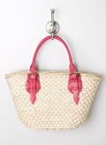 Straw Studios N/s straw tote w pvc handle