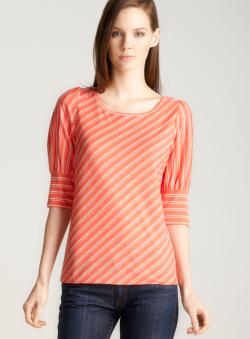 John Paul Richard Petite Bias Stripe Knit