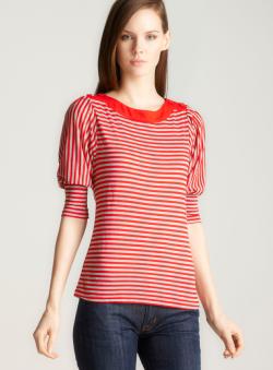 John Paul Richard Petite Horizontal Stripe Knit