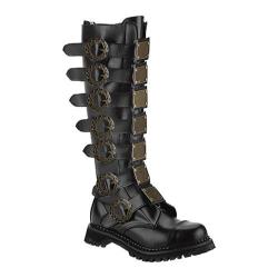 (^.^)/  Men's Demonia Steam 30 Black Leather