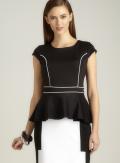 Romeo & Juliet Couture Open Back Peplum in Black