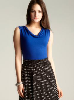 Joseph A Petite Draped Neck Tank