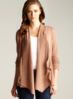Sweet Romeo Open Front Mesh Cardigan