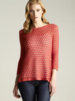 Romeo & Juliet Couture Long Sleeve Tulip Back Knit Sweater