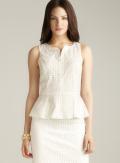 Max Studio Eyelet Peplum Top