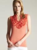 Premise Petite Rosette Applique Sleeveless Top