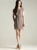 Soprano Floral Printed Short Sleeve Dress