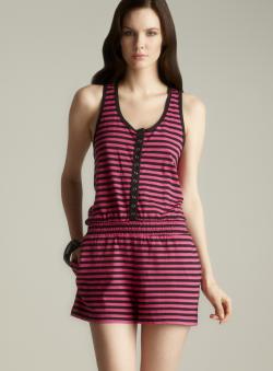 Betsey Johnson Racerback Striped Romper
