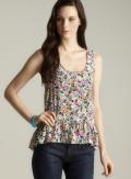 Betsey Johnson Printed Ruffle Tank