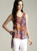 Love Stitch Button Down Hi-lo Tank