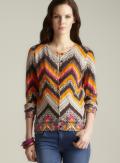 August Silk Chevron Strip Printed Cardigan