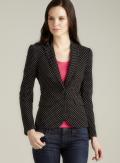 Isaac Mizrahi One Button Polka Dot Blazer