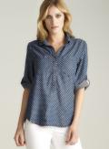 Velvet Heart Polka Dot Tabbed Sleeve Blouse