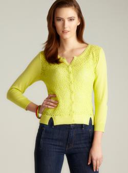 August Silk Lace Front Cardigan