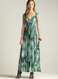 Chelsea & Theodore Tie Back Surplice Maxi Dress