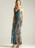 Moa Moa Braided Shoulder Side Slit Maxi Dress