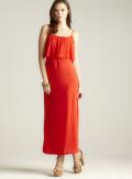 Moa Moa Open Back Flounced Maxi Dress