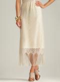 MSK Metallic Crochet Fringe Skirt