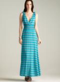 Ninety Smocked Waist Double V Maxi Dress