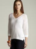 Jeanne Pierre Mesh V-neck Sweater