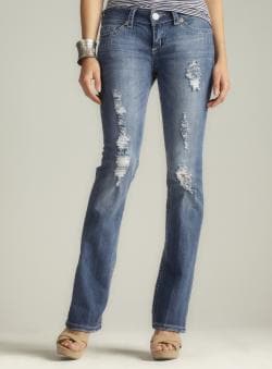 Seven7 Destructed Bootcut Denim Jean