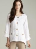 For Cynthia Oversized Linen Hi-lo Button Down Top