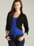 Joseph A Black Dolman Sleeve Cropped Flyaway Cardigan