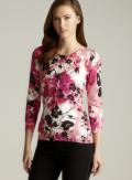 Joseph A Floral Printed Button Down Cardigan