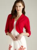 Joseph A Red Dolman Sleeve Cropped Flyaway Cardigan