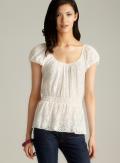 Max Studio Flowy Lace Peplum Top