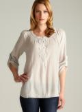 Max Studio Tab Sleeve Crinkle Blouse