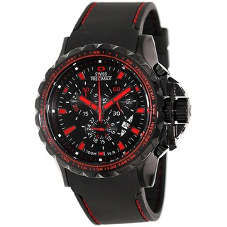 Swiss Precimax Men's 'Command Pro Sport' Black/ Red Dial Swiss Chronograph Watch