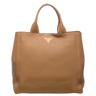 Prada 'Daino' Large Natural Pebbled Leather Tote