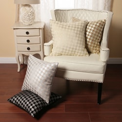 Price Aquify Houndstooth Metallic Print Velvety Throw Pillows (Set of 2)