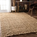 nuLOOM Handmade Eco Natural Fiber Chunky Loop Jute Rug (3' x 5')