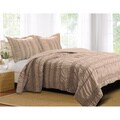 Tiana Ruched Taupe 3-piece Quilt Set
