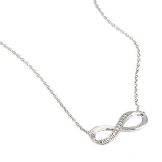 Sterling Silver 1/6ct TDW Diamond Infinity Necklace (H-I, I2)