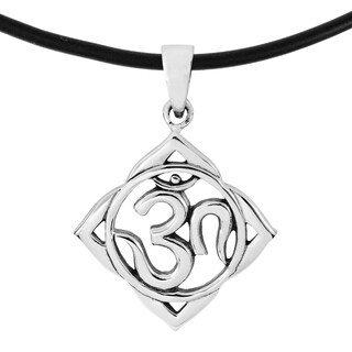 Silver Mystic Aum Om Prayer Sign Necklace (Thailand)