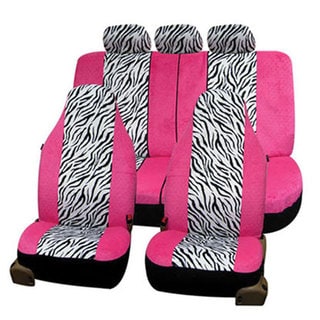 FH Group Pink and White Zebra Airbag-safe Seat Covers (Full Set)