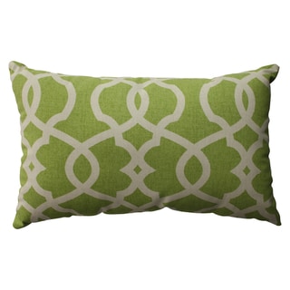 Pillow Perfect Lattice Damask Leaf Rectangular Throw Pillow