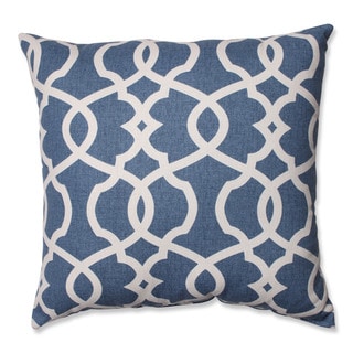 Pillow Perfect Lattice Damask Blue 18-inch Throw Pillow