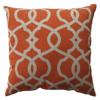Low Price Pillow Perfect Lattice Damask Tangerine 16.5-inch Throw Pillow