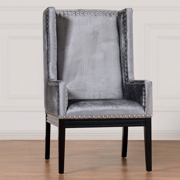 Tribeca Grey Velvet Chair - 15456594 - Overstock.com Shopping - Great