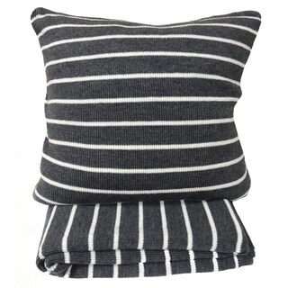 Daniel Grey Striped Throw or 20-inch Throw Pillow