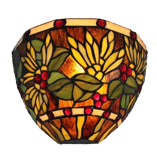 Amora Lighting Tiffany Style 1-light Floral Wall Lamp