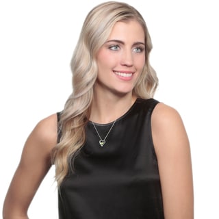 Fremada Rhodium Plated Silver Cubic Zirconia Heart Birthstone Necklace