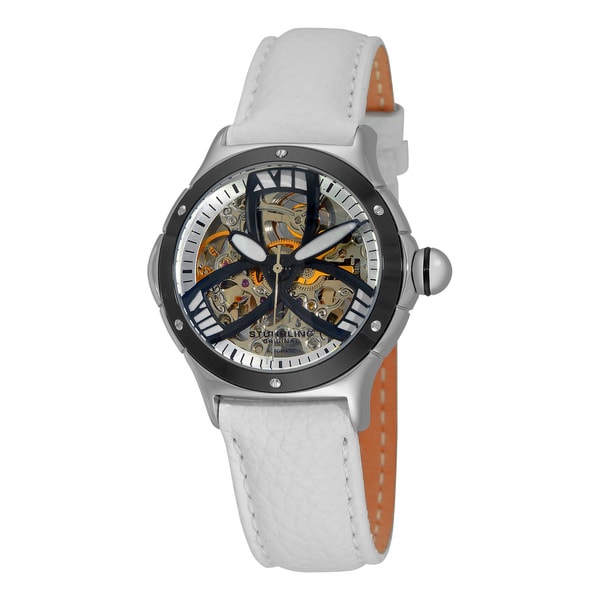 stuhrling women's skeleton watch
