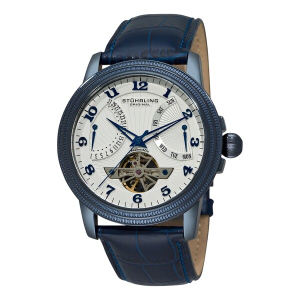 Stuhrling Original Men's Saturnalia Automatic Leather Strap Watch